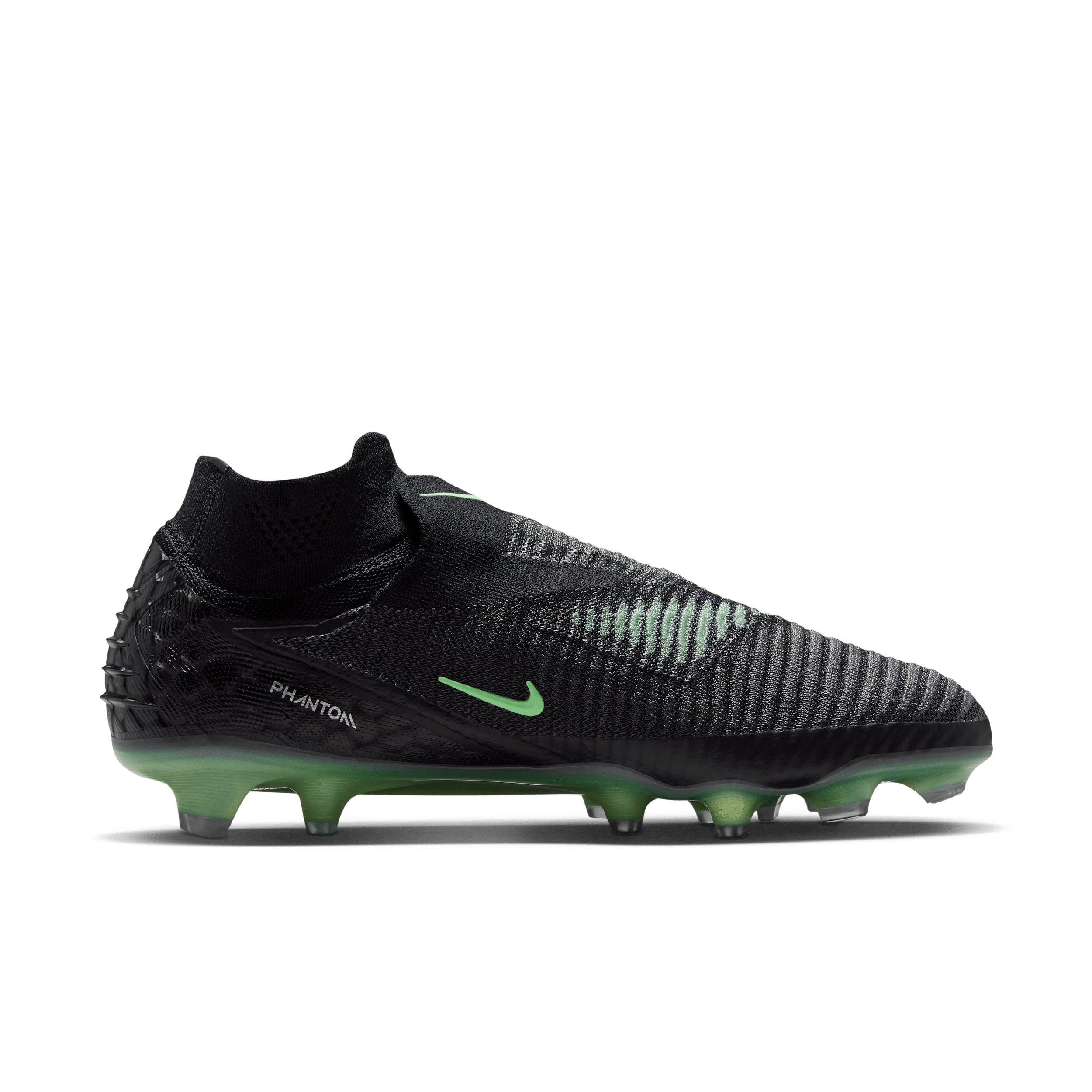 Nike Phantom 6 High Elite FG "Black/Black/Illusion Green" Men's Soccer Cleat - BLACK/BLACK/GREEN